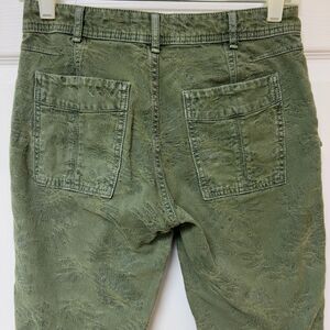 Anthropologie The Wanderer Utility Pants Sz 25 Jacquard Moss Sage Green Ankle‎